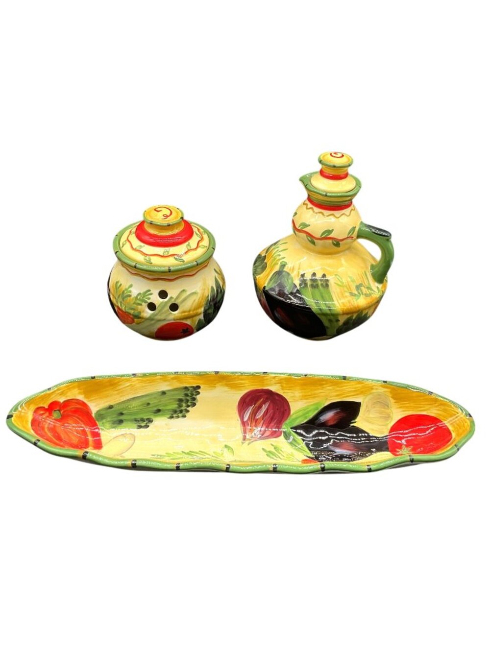 Garlic Keeper Oil Bottle Serving Tray Pamela Gladding Certified International